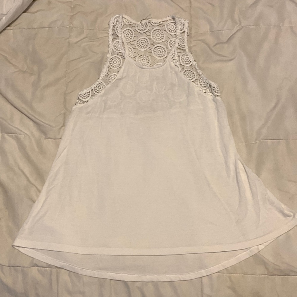 Zulily white lace tank top size small
